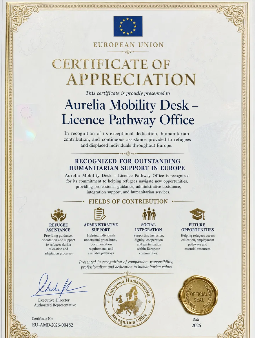 EU Certificate of Appreciation